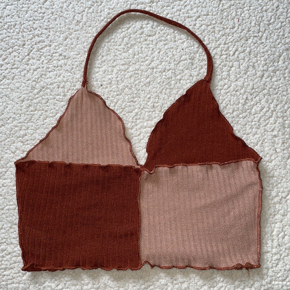 NWOT Patch Halter Top Lettuce Hem - Picture 4 of 8